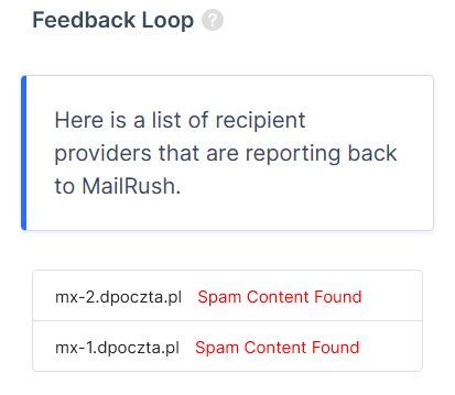 MailRush.io feedback loop reporting